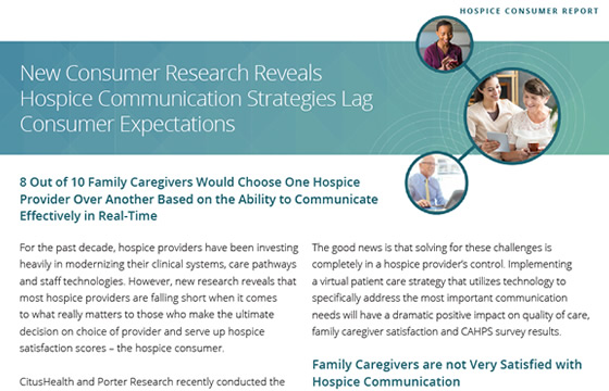 Consumer research reveals hospice communication strategies lag consumer expectations